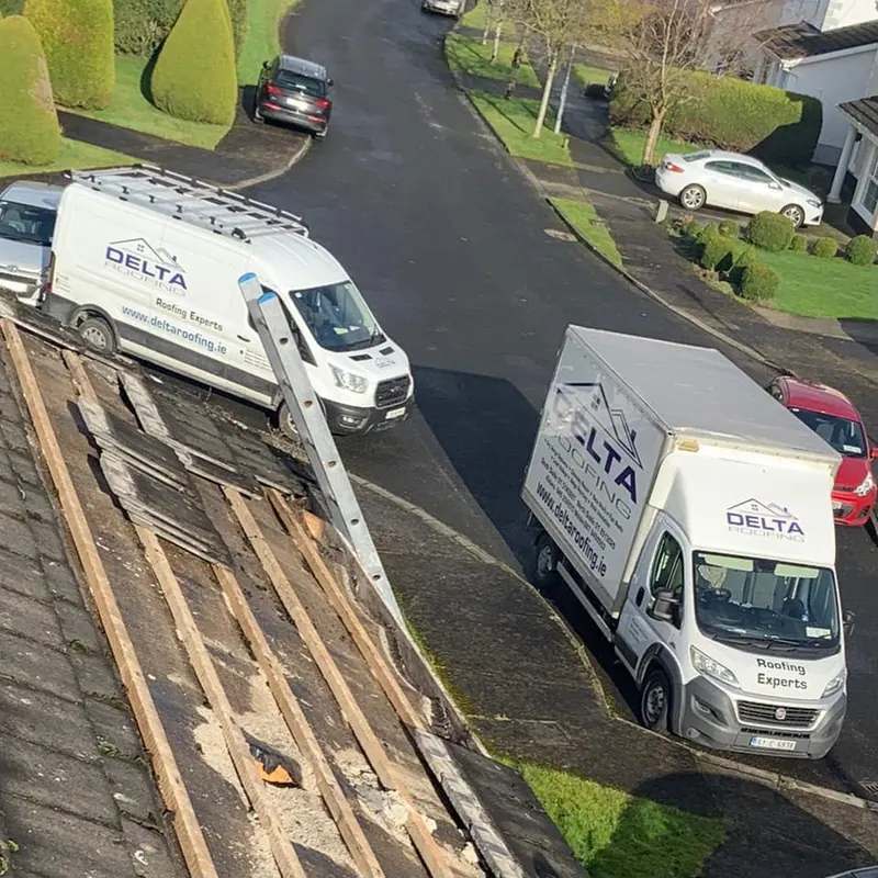 The job from the roof, Delta Roofing