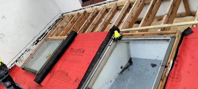 Roof windows framed in, felt on, Delta Roofing