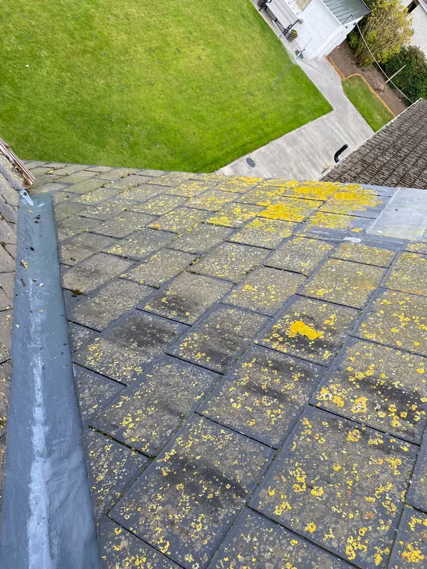 Valley relined on a slate roof, Delta Roofing